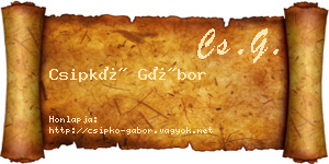 Csipkó Gábor névjegykártya